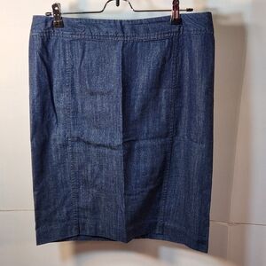 LOFT Dark Blue Denim Pencil Skirt